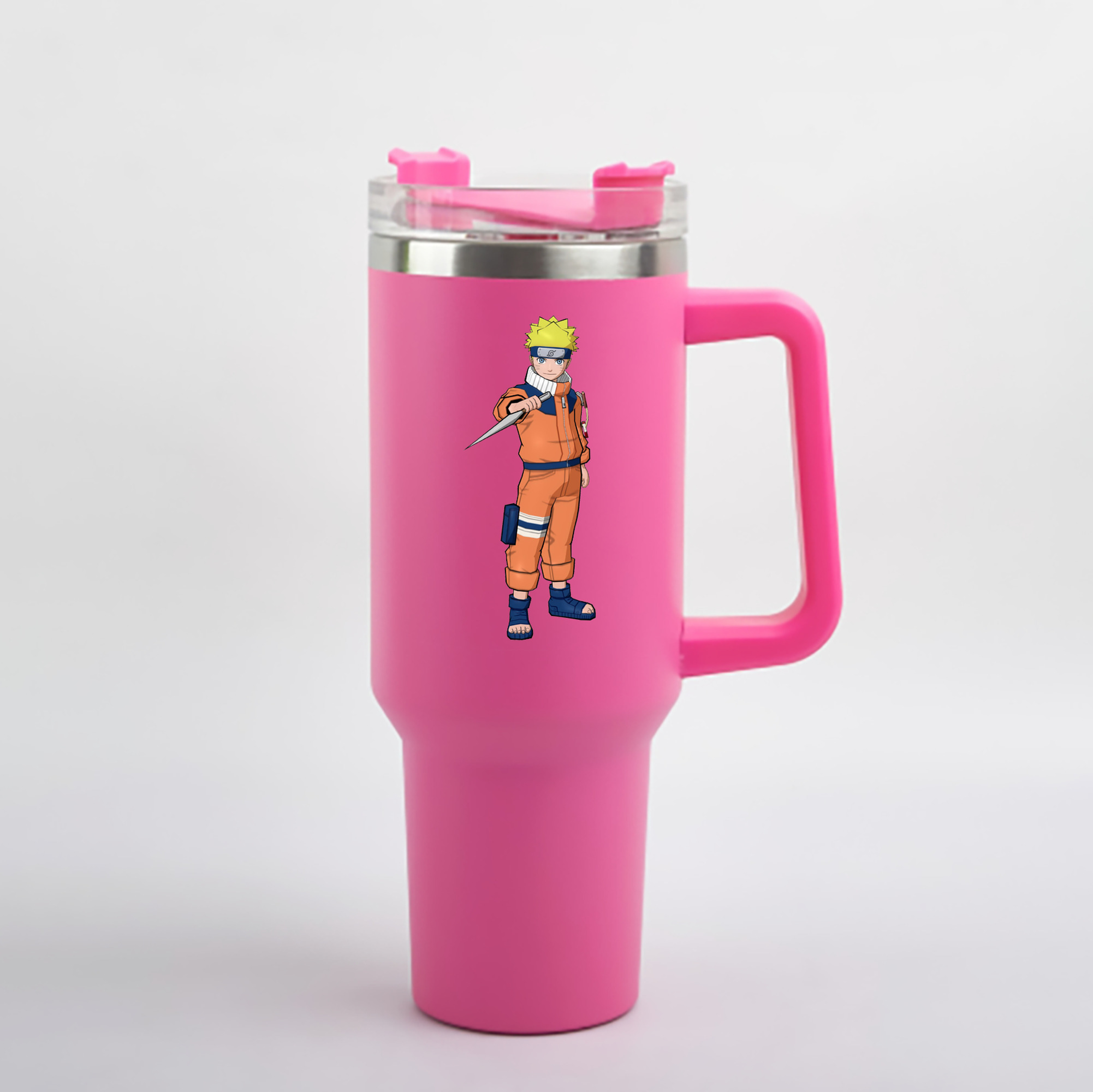 （画像用） NARUTO -ナルト- うずまき ナルト Uzumaki Naruto 1200mL車用タンブラー - クリスタルステッカー（プラスチックストロー付き）